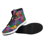 Building Blocks Toy Pattern Print High Top Leather Sneakers