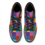 Building Blocks Toy Pattern Print High Top Leather Sneakers