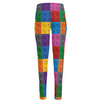 Building Blocks Toy Pattern Print High-Waisted Pocket Leggings