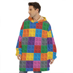 Building Blocks Toy Pattern Print Hoodie Blanket