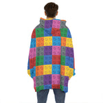 Building Blocks Toy Pattern Print Hoodie Blanket