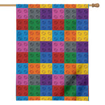 Building Blocks Toy Pattern Print House Flag