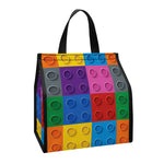 Building Blocks Toy Pattern Print Insulated Lunch Tote