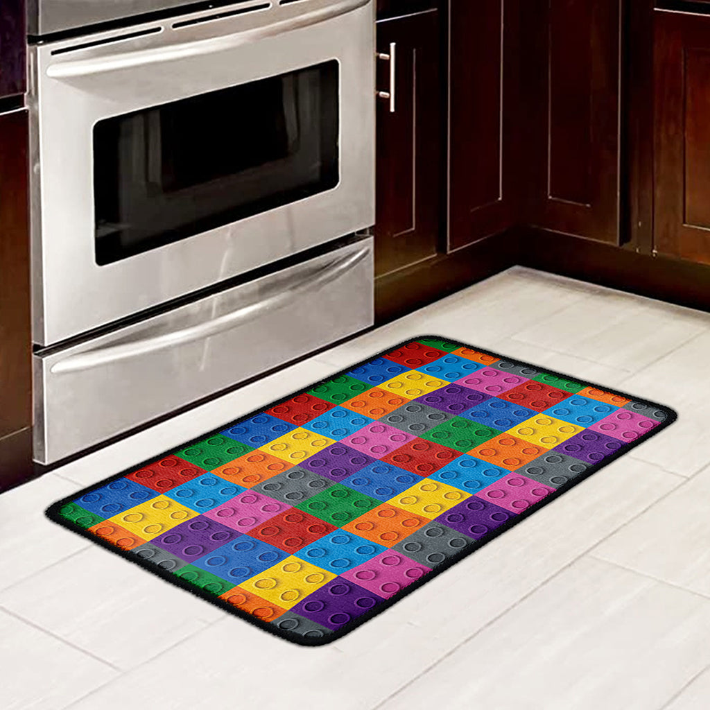 Building Blocks Toy Pattern Print Kitchen Mat