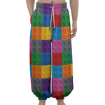 Building Blocks Toy Pattern Print Lantern Pants
