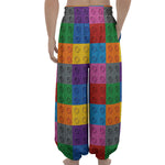 Building Blocks Toy Pattern Print Lantern Pants