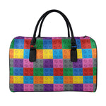 Building Blocks Toy Pattern Print Leather Duffle Bag