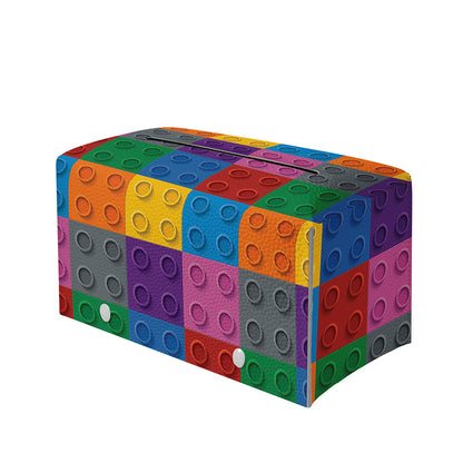 Building Blocks Toy Pattern Print Leather Tissue Box Cover