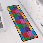 Building Blocks Toy Pattern Print Long Kitchen Mat