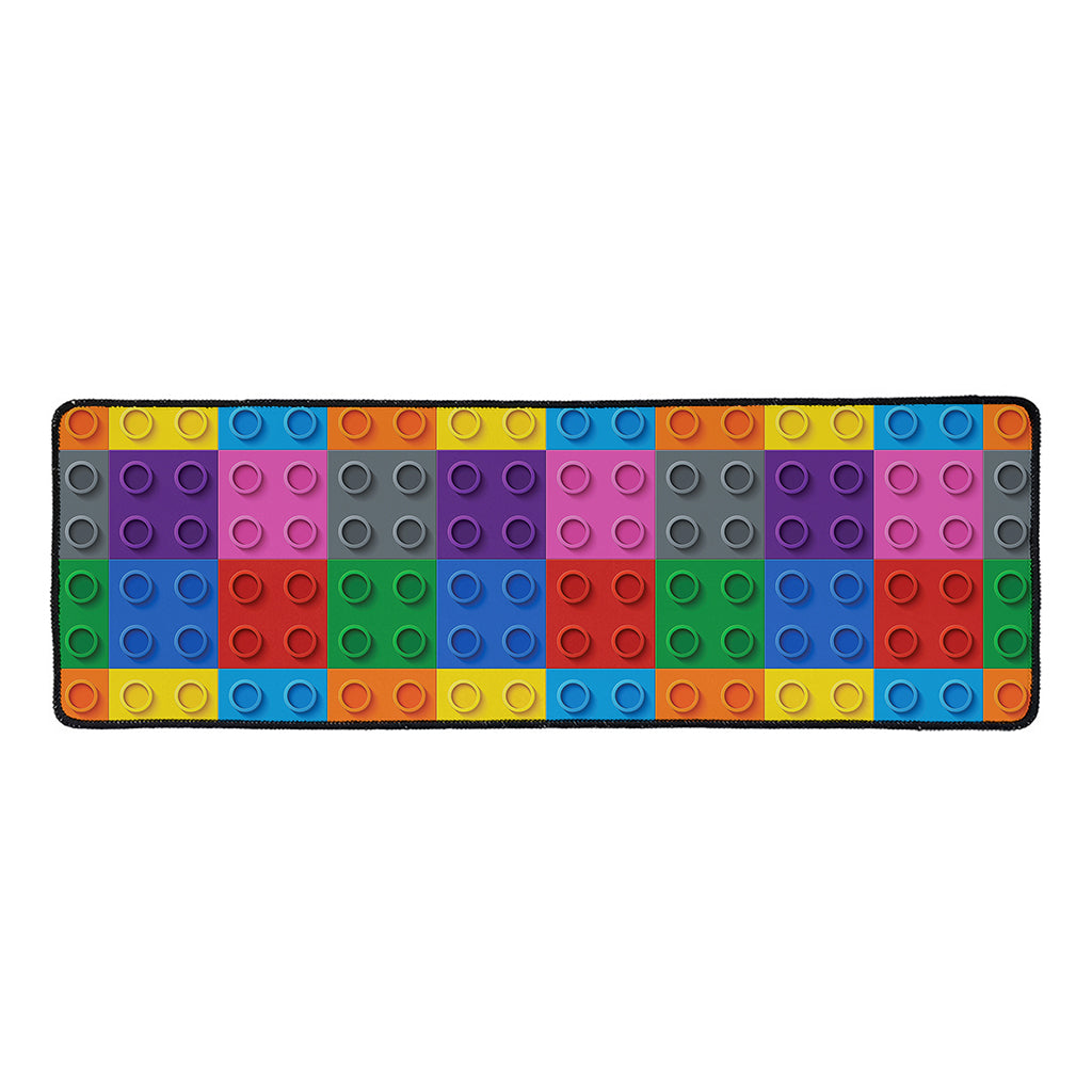 Building Blocks Toy Pattern Print Long Kitchen Mat