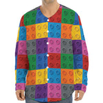 Building Blocks Toy Pattern Print Long Sleeve Baseball Jersey