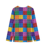 Building Blocks Toy Pattern Print Long Sleeve Short Coat