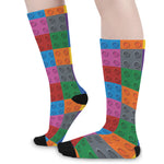Building Blocks Toy Pattern Print Long Socks