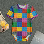 Building Blocks Toy Pattern Print Men's Bodysuit