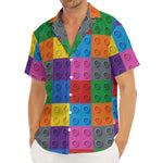Building Blocks Toy Pattern Print Men's Deep V-Neck Shirt