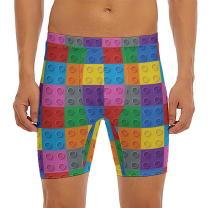 Building Blocks Toy Pattern Print Men's Long Boxer Briefs