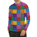 Building Blocks Toy Pattern Print Men's Long Sleeve Rash Guard