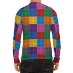 Building Blocks Toy Pattern Print Men's Long Sleeve Rash Guard