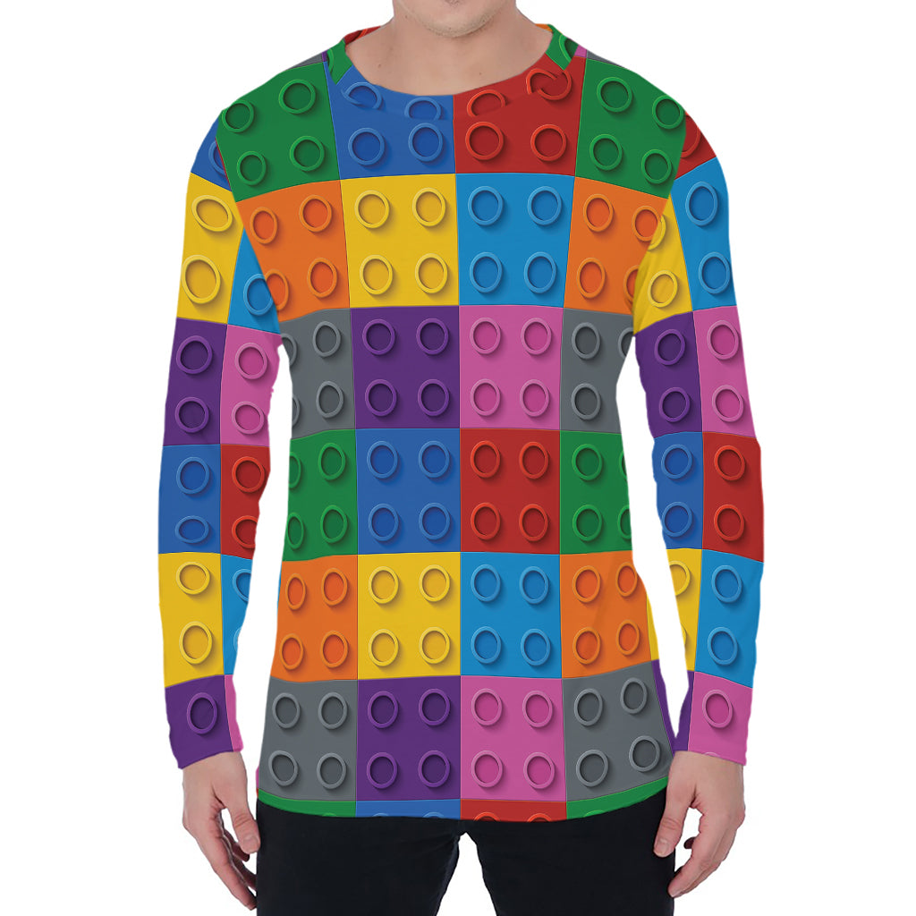 Building Blocks Toy Pattern Print Men's Long Sleeve T-Shirt