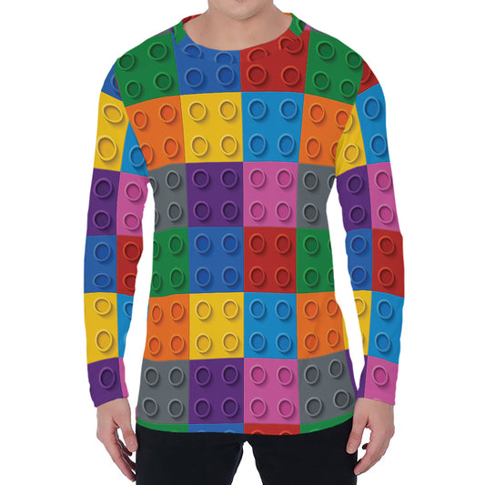 Building Blocks Toy Pattern Print Men's Long Sleeve T-Shirt