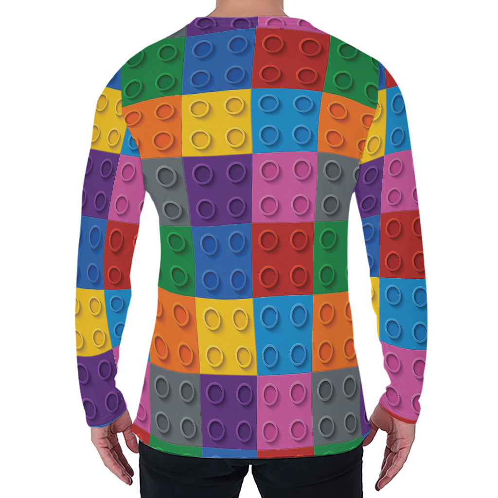 Building Blocks Toy Pattern Print Men's Long Sleeve T-Shirt
