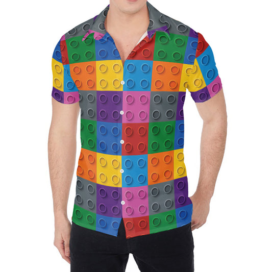 Building Blocks Toy Pattern Print Men's Shirt
