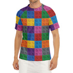 Building Blocks Toy Pattern Print Men's Short Sleeve Rash Guard