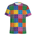 Building Blocks Toy Pattern Print Men's Athletic T-Shirt