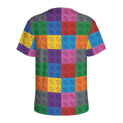Building Blocks Toy Pattern Print Men's Sports T-Shirt