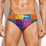 Building Blocks Toy Pattern Print Men's Swim Briefs