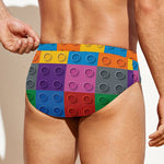 Building Blocks Toy Pattern Print Men's Swim Briefs