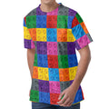 Building Blocks Toy Pattern Print Men's Velvet T-Shirt