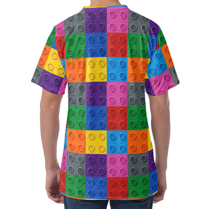 Building Blocks Toy Pattern Print Men's Velvet T-Shirt