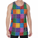 Building Blocks Toy Pattern Print Men's Velvet Tank Top
