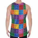 Building Blocks Toy Pattern Print Men's Velvet Tank Top