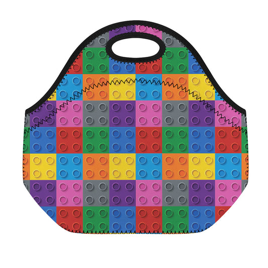 Building Blocks Toy Pattern Print Neoprene Lunch Bag