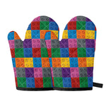 Building Blocks Toy Pattern Print Oven Mitts