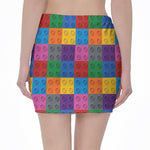 Building Blocks Toy Pattern Print Pencil Mini Skirt