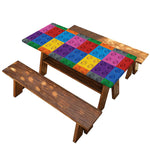 Building Blocks Toy Pattern Print Picnic Table Cover