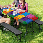 Building Blocks Toy Pattern Print Picnic Table Cover