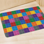 Building Blocks Toy Pattern Print Polyester Doormat