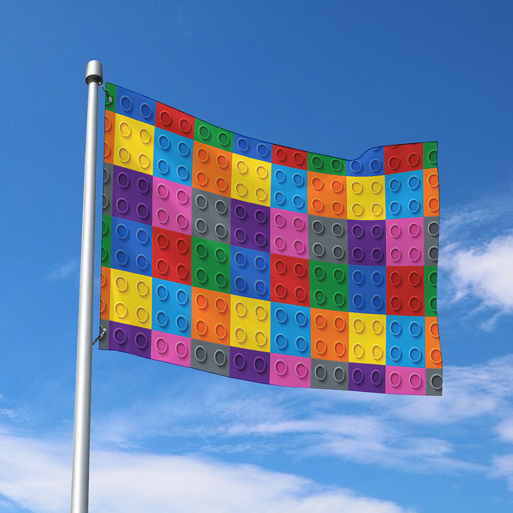 Building Blocks Toy Pattern Print Polyester Flag