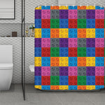 Building Blocks Toy Pattern Print Polyester Shower Curtain