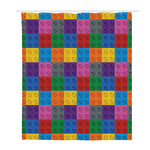 Building Blocks Toy Pattern Print Polyester Shower Curtain
