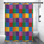 Building Blocks Toy Pattern Print Premium Shower Curtain