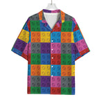 Building Blocks Toy Pattern Print Rayon Hawaiian Shirt