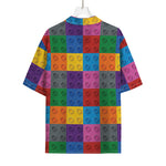 Building Blocks Toy Pattern Print Rayon Hawaiian Shirt