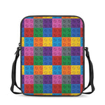 Building Blocks Toy Pattern Print Rectangular Crossbody Bag