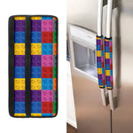 Building Blocks Toy Pattern Print Refrigerator Handle Covers