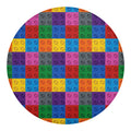 Building Blocks Toy Pattern Print Round Blanket